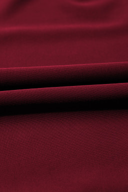 Burgundy Grommet Shoulder Strap Pleated Swim Dress