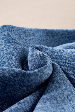 Blue Chic Patch Pocket Straight Leg Loose Jeans