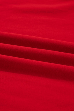 Racing Red Striped Collar Knot Sleeve Sweatshirt and Shorts Set