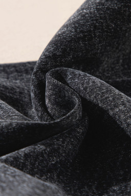 Black Chic Patch Pocket Straight Leg Loose Jeans