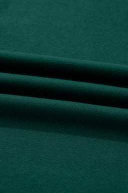 Dark Green Pearl Embellished Drop Shoulder Pullover Elastic Waist Mini Skirt Set