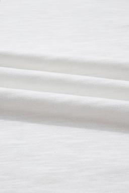 White Contrast Block Mixed Textured Knit Patchwork Casual Top