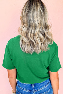 Bright Green Santa Clause Embroidered T Shirt