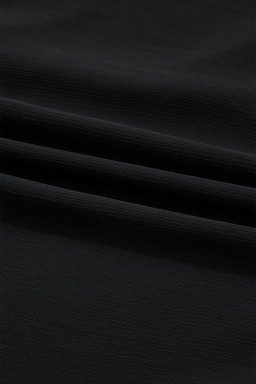 Black Ruffle Balloon Sleeve Chiffon Elegant Plus Size Shirt