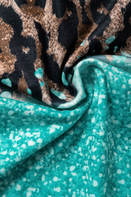 Light Blue Bleached Leopard Tie-dye Print Tank Top