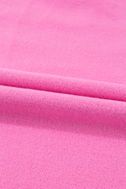 Bonbon Solid Fleece Lined Drop Shoulder High Low Sweatshirt