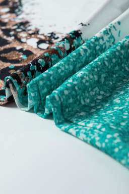 Light Blue Bleached Leopard Tie-dye Print Tank Top