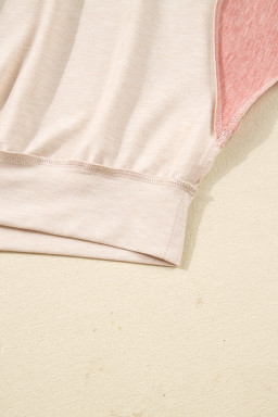 Gray Leopard Color Block Patchwork Reverse Stitch Plus Size Baggy Pullover