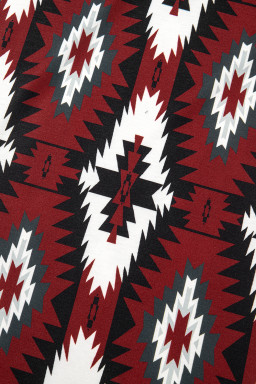 Red Western Aztec Printed Long T-shirt Dress