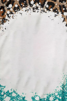 Light Blue Bleached Leopard Tie-dye Print Tank Top