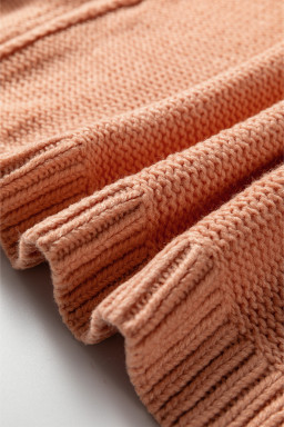 Straw Yellow Pumpkin Print Open Front Drop Shoulder Midi Cardigan