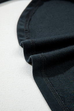 Black Studded Decor Ribbed Edge Mineral Wash Plus Size Jumper