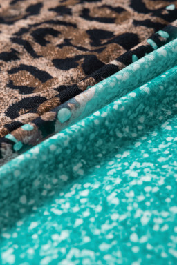 Light Blue Bleached Leopard Tie-dye Print Tank Top