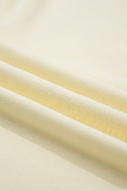 Yellow Cream Raw Seam Color Block Patchwork Plus Size V Neck Pullover