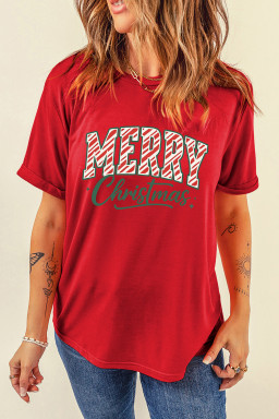 Red Merry Christmas Womens Graphic Tee