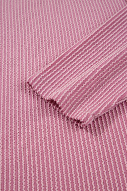 Pink Twisted Rib Texture Exposed Seam Patchwork Loose Long Sleeve Top