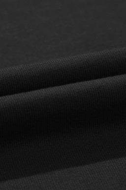 Dearlovers Black Tied Elastic High Waist Pleated Detail Solid Sweatpants