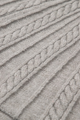 Gray Solid Color Textured Detail Button Down Long Sleeve Sweater Cardigan