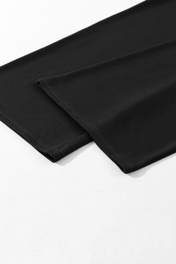 Dearlovers Black Tied Elastic High Waist Pleated Detail Solid Sweatpants