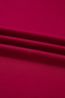 Racing Red Contrast Striped Bow Detail Drop Shoulder Sweatshirt Dress with Pockets