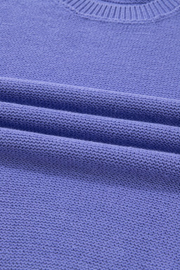 Wisteria Plus Size Striped Trim Drop Shoulder Knit Loose Sweater