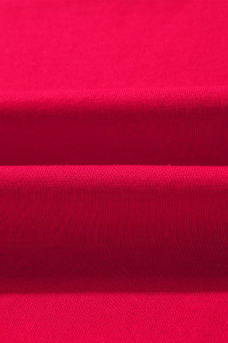 Fiery Red Striped Patchwork Sleeve Colorblock Sweatshirt