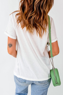 White Christmas Highland Ox Snowflake Print Womens T Shirt