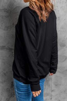 Black Howdy Christmas Ribbon Bow Knot Western Boots Graphic Sweatshirt