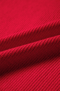 Fiery Red Braided Bow Pattern Sweater