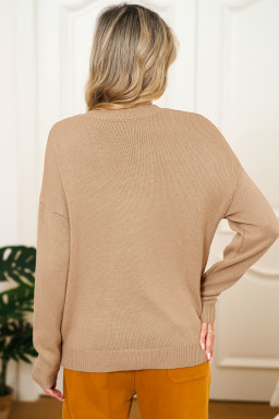 Smoke Gray Merry Colorful Dot Detail Christmas Dolman Sweater