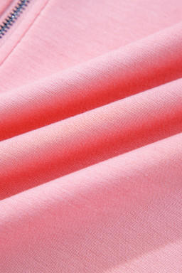 Pink Half Zip Sporty Pullover Mini Skort 2pcs Outfit