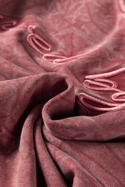 Mineral Red saved by grace Letter Embroidery Mineral Wash Loose Sweatshirt