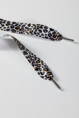 Oatmeal Fleece Lined Leopard Drawstring Elastic Waist Solid Pants