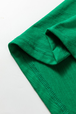 Mist Green Casual Button V Neck Long Sleeve T-Shirt