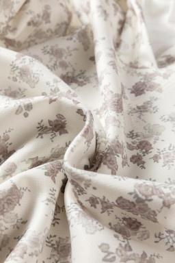 White Ditsy Floral Print Cozy Pullover Drawstring Pants Set