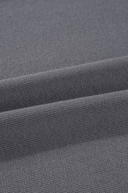 Medium Grey Contrast Trim Half Sleeve Top Drawstring Pants Loose 2pcs Sweater Suit