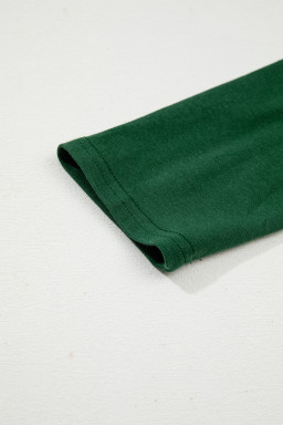 Evergreen  Asymmetric Seam Detail Solid Color Long Sleeve Top