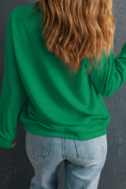 Dark Green MERRY Christmas Floral Bow Graphic Drop Shoulder Sweatshirt