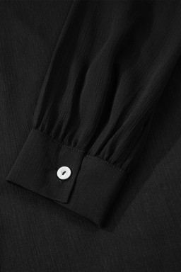 Black Sheer Tunic Shirt Drawstring Shorts 2pcs Swim Cover Up