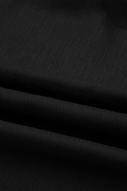 Black Sheer Tunic Shirt Drawstring Shorts 2pcs Swim Cover Up