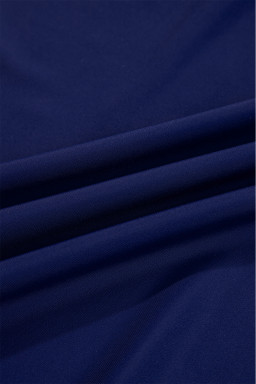 Navy Blue Color Block Patchwork Bow Knot Detail Sleeveless Swim Dress