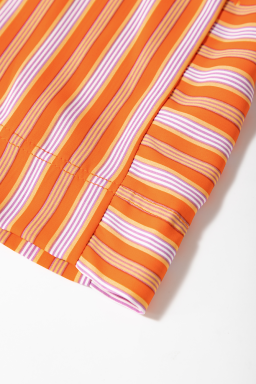 Orange Stripe Cropped Palazzo Pants with Pockets