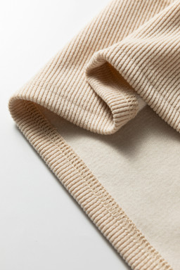 Parchment Thermal Textured Leopard Drawstring Baggy Hoodie