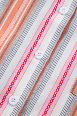 Pink Stripe Button up Short Sleeve Shirt