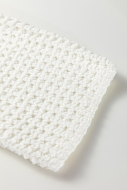 White Hollowed Detail Wide Sleeve Loose Pullover Sweater