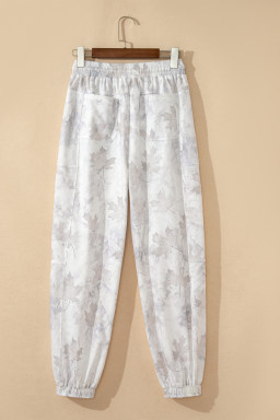 Beige Camo Print Baggy Drawstring Jogger Sweatpants