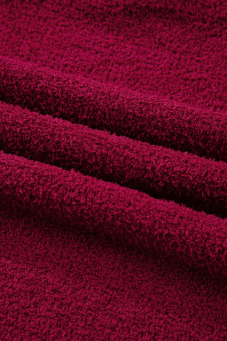 Burgundy Popcorn Mock Neck Solid Sweater