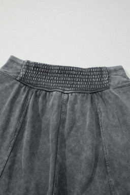 Medium Grey Mineral Wash Jogger Style High Waist Pants