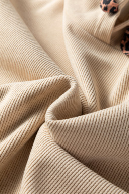 Parchment Thermal Textured Leopard Drawstring Baggy Hoodie