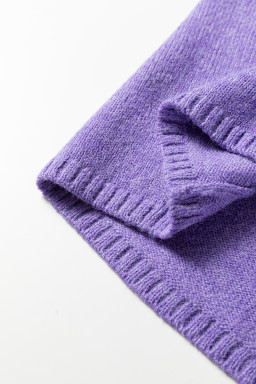 Wisteria Solid Color Knit Button Drop Shoulder Sweater Cardigan